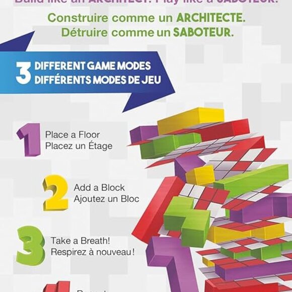 New Sealed-Crazy Tower-Wooden Construction Balance Board Game-Bilingual - Picture 4 of 15